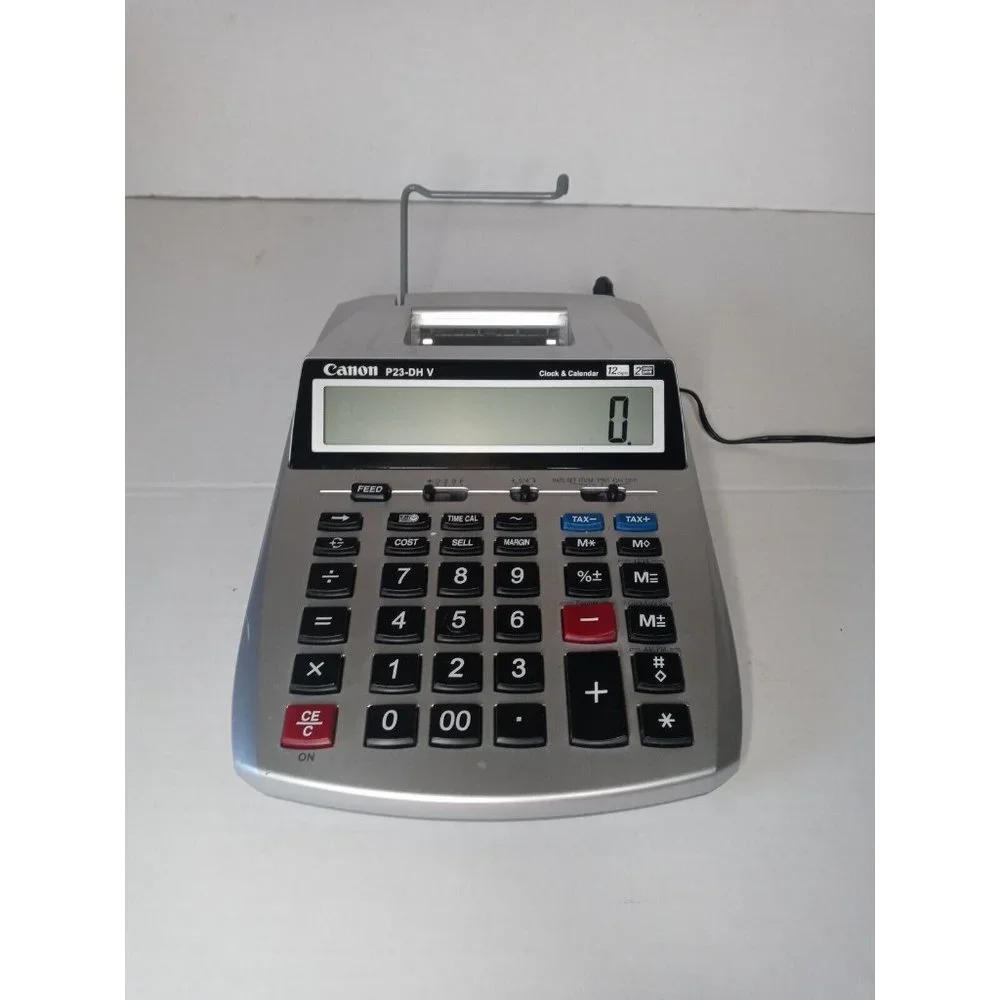 Canon P23-DH V Mini Desktop 2 Color Printing Calculator 12 Digits XL Display